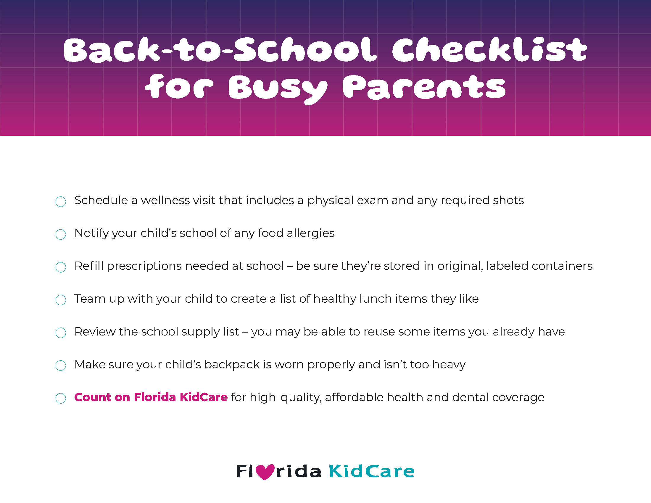 Back-to-School Checklist 